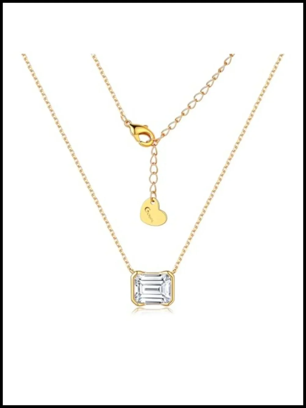 Dainty Collar Choker Necklace, Oval Emerald CZ Solitaire Pendant, 18k Gold